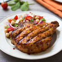 Piri-Piri Pork Chops with Chickpea and Tomato Salad