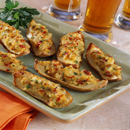 Cheesy Potato Skins with Sun-dried Tomatoes