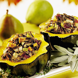 Acorn Squash Stuffed with Wild Rice