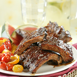 BBQ Ribs with Spicy Girls' Rub and Mop Sauce