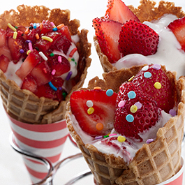 Strawberry Yogurt Cones