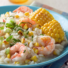 Grilled Supersweet Corn and Shrimp Risotto