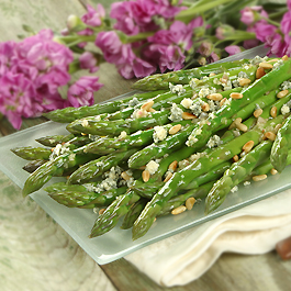 California Asparagus with Blue Cheese and Pine Nuts