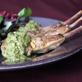 Spiced Lamb Chops with a Spinach Sauce