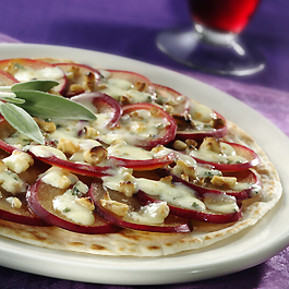 Fresh Plum, Walnut and Wisconsin Gorgonzola Pizza