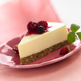 Wisconsin Mascarpone Flan Cake with Marinated Berries
