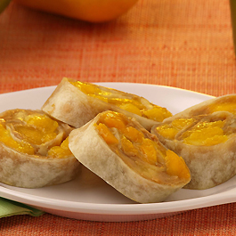 Peanut Butter, Honey and Mango Roll Ups