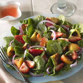 Spinach Salad with Grilled and Fresh Fruit