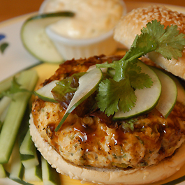 Pacific Rim Chicken Burgers with Ginger Mayonnaise