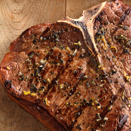 Grilled T-Bone Steak for Two with Wasabi Sauce