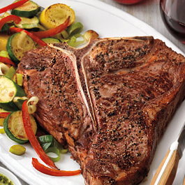 Grilled T-Bone Steak for Two with Coffee Sauce