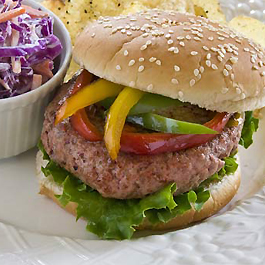 Veal Burgers with Sautéed Peppers