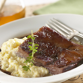 Braised Pork Belly with Creamy Grits