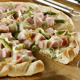 Cured Ham and Asparagus Pizza
