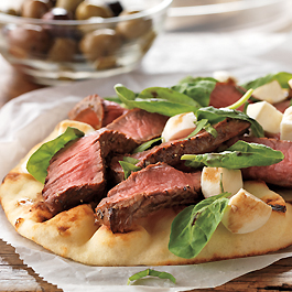 Grilled Steak and Fresh Mozzarella Flatbread