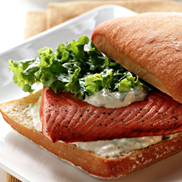 Alaska Salmon Ciabatta Sandwiches