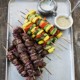 Grilled Lamb and Vegetable Kabobs