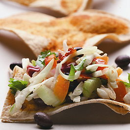 Zesty Coleslaw with Whole Wheat Tortilla Triangles