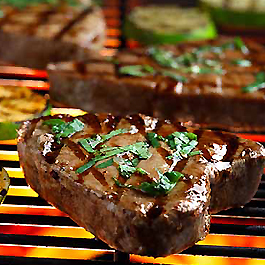 Grilled Tuna Steaks with Cilantro and Basil