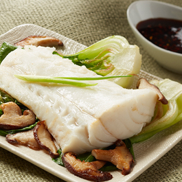 Ginger-Steamed Alaska Cod with Chile Soy Dipping Sauce
