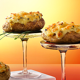 Twice Baked Idaho® Potato with Truffles and Cheddar