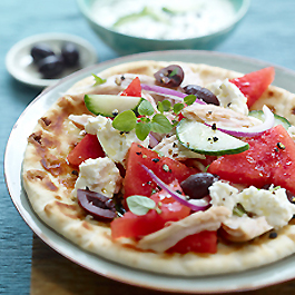 Greek Pita Flatbread with Watermelon