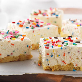 Birthday Cake No-Bake Cheesecake Bars