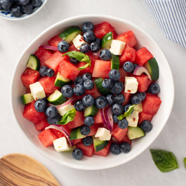 Blueberry & Watermelon Salad with Marinated Feta
