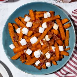 Sweet Potato, Marshmallow, and Bacon "Poutine"