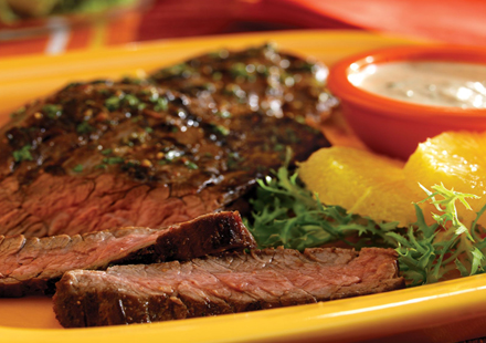 Grilled Skirt Steak with Creamy Citrus Sauce